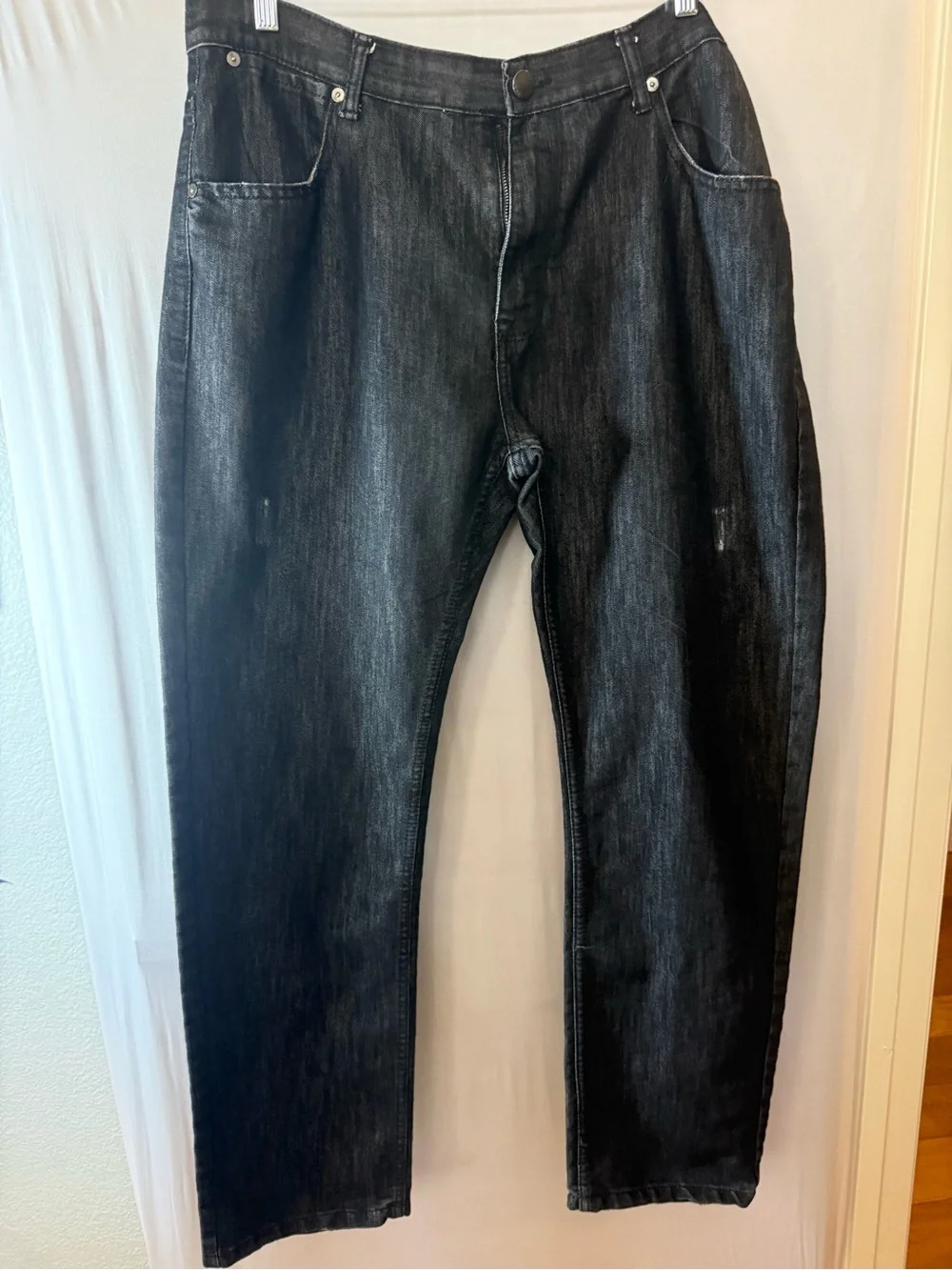 Pod & Co. Men’s Dark Wash Straight Leg Jeans Size 38 x 32 Black Denim Mid Rise